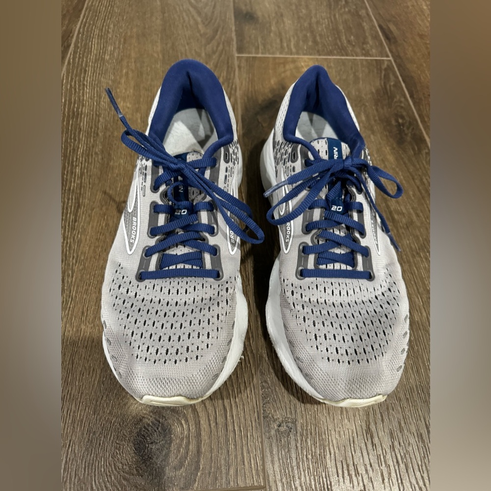 MEN'S BROOKS GLYCERIN 20 Running Shoe Gray Blue Lace Up Low Top Size 9